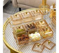 1 set de plateau divisé en plastique minimaliste nordique, assiette à collations pour bonbons, fruits secs, thé, plateau de fête, organisateur, cuisine, cadeau de Noël L,M,S,S+M+L,S+LBlocs de couleurP