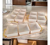 1 set de plateaux à collation avec plateau, décoration de style européen, cuisine, cadeau de Noël L,M,STribalPolypropylène