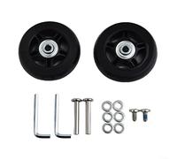 1 Set de roulettes de rechange pour bagages, valises, Noir avec vis (70 mm x 18 mm)
