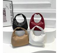 1 set de sac à main pour femmes avec motif crocodile et pierre, sac à bandoulière de couleur unie , sac fourre-tout stylé à fermeture éclair en forme de croissant et portefeuille MulticolorePolyurétha