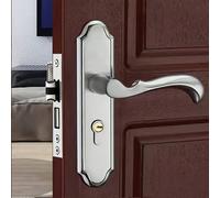 1 set de serrure en acier inoxydable avec 2 poignées, serrure et bouton de porte de chambre/cuisine, combinaison parfaite de modernité et de technologie Taille UniqueAcier inoxydable