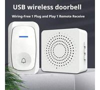 1 set de sonnette sans fil, sonnette électronique extérieure, sonnette sans fil USB, sonnette à télécommande, alarme pour personnes âgées, sonnette d'appel sans fil, comprenant 38 sonnettes intelligen