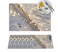 1 set de table résistant à la chaleur - Flûte musicale - Antidérapant - Pour la cuisine et le bureau - Protection pour table de salle à manger