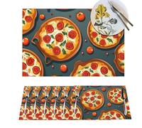 1 set de table résistant à la chaleur pour pizza, nourriture, napperon antidérapant pour cuisine, bureau, protection pour table de salle à manger