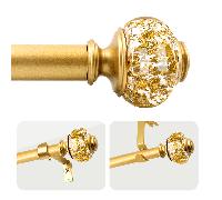 1 set de tringle à rideaux en métal de fonte dorée, tringle à rideaux décorative en résine transparente et dorée, résistante, imperméable et anti-rouille, à sections multiples, combinaison amovible, c