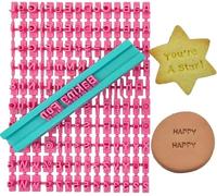 1 SET DIY Clay Embossing Molds Alphabet Cake Mould Impress Set Cookie Biscuit Baking Mould Cookie Cutters and Stamps Kitchen Tools