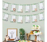 1 Set DIY Style Animal de la Jungle Carte Photo en Papier, Ensemble de Décoration Murale pour Fête d'Anniversaire, Ensemble de Décoration Photo Commémorative avec Motif Animal de la Jungle Mignon, Fou