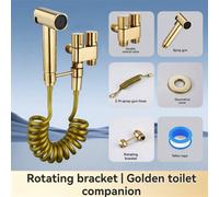 1 set Douchette de bidet avec 2 modes de pulvérisation, 1 sur 2 vannes de contrôle double, tuyau souple de 2 m/78,74 po, dispositif de nettoyage des fesses, accessoires de bidet de lavage et de toilet