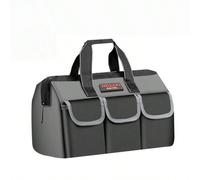 1 set d'outils de quincaillerie robuste et imperméable, avec plusieurs poches et un sac de rangement en canevas de grande capacité - gris, durable pour le garage, l'atelier ou l'usage domestique Taill