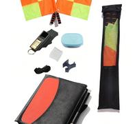 1 set Drapeau d'arbitre de football, sifflet. Kit professionnel de carton rouge et jaune pour l'arbitrage du football. Outil d'arbitrage utile pour l'entraînement sportif ensemble de sifflets dorés,En