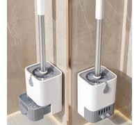 1 set Ensemble brosse de toilette murale de salle de bain, nettoyage sans angle mort, gain de place, matériau durable, convient pour la salle de bain, les murs de toilettes, le sol, la décoration de l