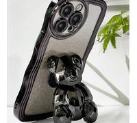 1 set Étui de téléphone antichoc à la mode avec ourson, électroplaqué vague + étui de téléphone complet + carton brillant, compatible avec iPhone 11/12/13/14/15 Pro Max, S22/23/24+, compatible avec OP