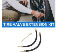 1 Set Extension De Valve De Pneu En Cuivre À 180 Degrés Avec Tube Flexible En Plastique 250mm Prolongateur De Valve De Pneu Pour Voiture Moto Camping-Car Camion Vélo