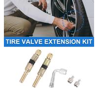 1 Set Extension De Valve De Pneu En Cuivre À 90 Degrés Avec Adaptateur De Gonflage De Valve De Pneu Flexible En Plastique 75mm Pour Voiture Moto Camping-Car Camion Vélo