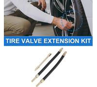 1 Set Extension De Valve Pneu En Cuivre À 180 Degrés Avec Adaptateur De Gonflage De Pneu En Plastique Souple 210mm Pour Voiture Moto Camping-Car Camion Vélo