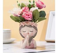1 set Figurine créative de fille en pose de sommeil, ajoute une atmosphère de conte de fées au jardin - convient pour la plantation de succulentes et le rangement des outils dans la résine. Petit pot