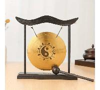 1 Set Gong de Méditation Zen de Bureau avec Maillet, Guérison Sonore, Soulagement du Stress et Relaxation Yoga, Son Fort, Ton Précis, Résonance Forte, Convient pour la Prière, Symbole Auspicieux, Déco