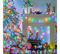 1 set Guirlande lumineuse boule multicolore] 1 set de guirlandes lumineuses à boules LED givrées, multicolores, à piles, pour intérieur/extérieur, fête, décoration d'ambiance, Noël, Pâques, toutes occ