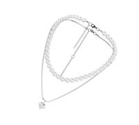 1 Set Heart Pearls of The Lid Choker Necklaces for Woman Locket Valentine Pearl Neck Chain Necklace Jewelry Titanium Steel