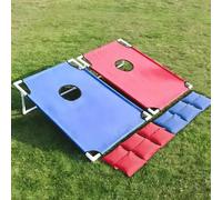 1 Set Jeu de Cornhole Portable Rouge & Bleu - Comprend 1 Plateau de Jeu + 6 Sacs de Haricots, Ensemble de Plateau de Lancer de Sacs, Jeu de Cible Amusant, Jeu de Cour, But de Football Pliable et Durab