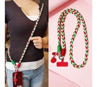 1 Set Lanière de téléphone Dopamine Fruit, Longue sangle croisée, Sangle tressée de haute qualité et exquise, Chaîne de caméra d'extérieur, Convient pour les voyages en plein air, la randonnée, unisex