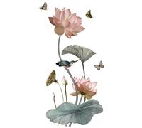1 Set Lotus Wall Sticker, Autocollant Mural Pour La Décoration, Le Salon Et Les Autocollants Muraux De Chambre, Motifs Muraux Sur Le Mur, Autocollant De Couloir.