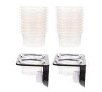 1 Set Mangeoire pour Reptiles à Double Bol, avec Ventouse Noir | Plastique, Bac Amovible et Surface Lisse, pour Terrarium en Verre et Déco D'habitat Couleur Aléatoire