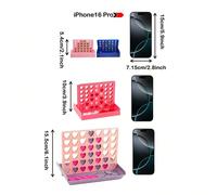 1 set Mini jeu de puissance 4 en forme de cœur (200/160/75 mm, couleur aléatoire), découvrez une nouvelle expérience de jeu en extérieur et de compétition de couple, mettez votre réflexion logique au