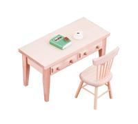 1 Set Miniature Dollhouse Furniture 1/12 Scale Accessories Include Wooden Dollhouse Table and Chair Simulation Book Desk Miniatures for Accessories