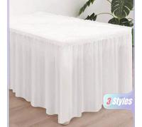 1 set Nappe rectangulaire et jupe de table, en PEVA imperméable anti-huile anti-salissure pour la décoration de mariage, fête, rentrée scolaire, Saint Valentin Taille UniqueUnicolorePEVA