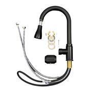 1 Set Of Thickened Stainless Steel Pull-Out Hot And Cold Faucet In Black(G3/8)