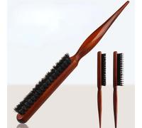1 set Peigne à dos moelleux de qualité professionnelle pour salon, peigne long en bois à soies de sanglier, convient pour les extensions de cheveux, la coiffure DIY, essentiel pour les salons, les ins