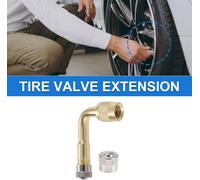 1 Set Prolongateur De Valve De Pneu De 65mm Avec Bouchon D'air Étanche Universel En Cuivre À 90 Degrés Adaptateur De Gonflage De Valve De Pneu Pour La Plupart Voitures Et Camions