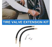 1 Set Prolongateur De Valve De Pneu En Cuivre À 135 Degrés Avec Adaptateur De Gonflage De Valve Souple En Plastique 250mm Pour Voiture Moto Camping-Car Camion Vélo