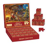 1 set Puzzle de Noël Calendrier de l'Avent 2025, 1008 Pièces Calendar Puzzle 24 jours pour les enfants, les adolescents, les adultes, les nuits jeu en famille