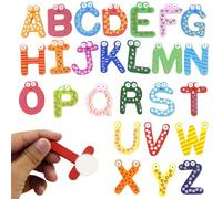1 Set Refrigerator Maignets, Colorful Wooden Magnetic Letters and Numbers, Educational Magnetic Alphabet Letters for Kids Toddlers Preschool Apprenting Spelling, Lettres