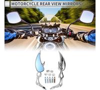1 Set Rétroviseurs Universels Pour Moto Rétroviseurs Latéraux Réglables Montage M8/M10 Ton Chrome Argent Aluminium Plastique Forme En Gouttes