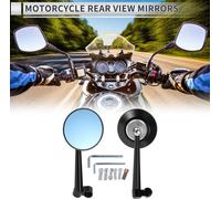 1 Set Rétroviseurs Universels Pour Moto Rétroviseurs Latéraux Réglables Pour Guidon Montage M8/M10 Noir Ton Argenté Alliage D'aluminium Forme Ronde
