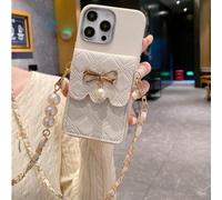 1 set sac à bandoulière/sac à bandoulière à la mode avec chaîne dorée, porte-cartes beige texturé perlé + étui de téléphone beige texturé anti-chute compatible avec Samsung/Mi/Transsion, version inter