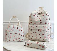 1 set Sac à dos floral de mode, sac à dos étanche avec trousse à crayons, sac à dos étudiant stylé avec boîte à crayons, essentiel pour la rentrée scolaire, sac de collège, indispensable pour l'univer