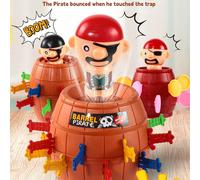 1 set Seau de pirate Jouet interactif pour enfants Petit jeu de société Épée de tour Seau, Gadgets amusants pour enfants Jouets du jeu du seau de pirate Jouets Lucky Thorn Shot Out pour enfants mini,p