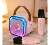 1 set Système de microphone sans fil, convient pour le karaoké, l'interaction à la maison, les fêtes audio, l'utilisation extérieure, le mini karaoké portable, enceinte externe multifonctionnelle avec