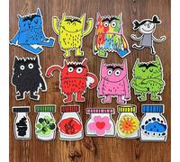 1 set Tableau en feutre avec mon petit monstre d'humeur, matériel de livre d'histoire de monstre d'humeur, ressources pour l'éducation de la petite enfance, kit d'enseignement interactif de conte de f