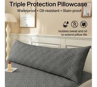 1 Set Taie d'Oreiller pour Couple, Protecteur d'Oreiller Matelassé Imperméable à 3 Couches, Anti-Salive, Anti-Taches d'Huile de Cheveux & Anti-Poussière, Prolonge la Durée de Vie de l'Oreiller, Convie