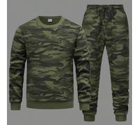 1 set Tenue vintage délavée et camouflage pour homme, technologie de lavage délavé reproduisant le style militaire classique, design de poches détaillé, vêtements d'automne L,M,S,XL,XSÉtoffe