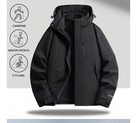 1 set veste coupe-vent et polaire trois-en-un déperlante, imperméable et anti-salissure, chaude, pour le sport de plein air, la randonnée et le camping pour hommes L,M,S,XL,XS,XXLBlocs de couleur,Unic