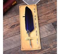 1 Set Vintage De Luxe Oblique Quill Dip Pen Anglais Calligraphie Plume Dipping Pen 5 Plumes Conseils + Stylo En Métal Pour Cadeaux D'anniversaire