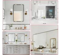 1 Sets (4 Pcs) Glass Wall Mount Kit,Mirror Hanging Clips,Mirror Mounting Clips,Wall Mirror Mount,with Wall Plugs and Screws,for Mirror,Black