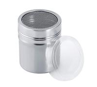 1 shaker à poudre en acier inoxydable, pot de poivre de sel d'épice réutilisable, bidon de bouteille de récipient d'assaisonnement de cuisine, tasse de stockage de sucre de cacao (M)