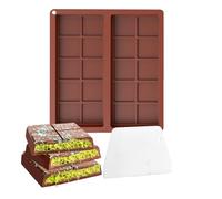 1 Silicone chocolat+1 Grattoir;20Cavités moule chocolat dubai;Moule tablette chocolat;Silicone de qualité alimentaire,Facile à Démouler,Idéal pour la fabrication de collations à la maison (20)